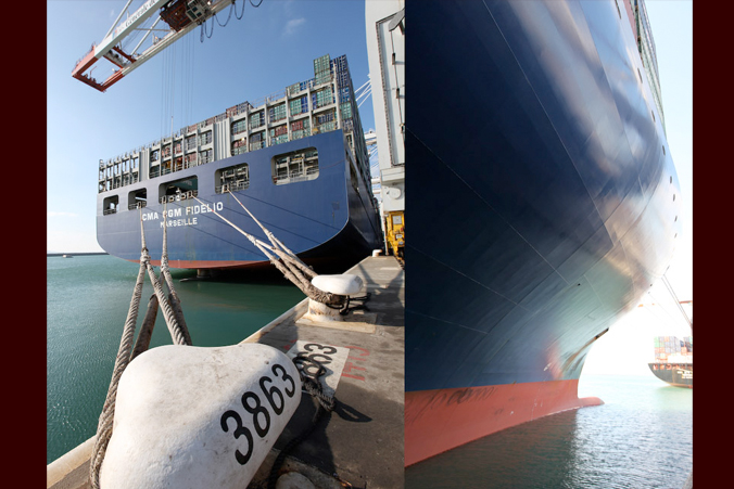Reportage photo pour CMA CGM Porte container le Fidelio